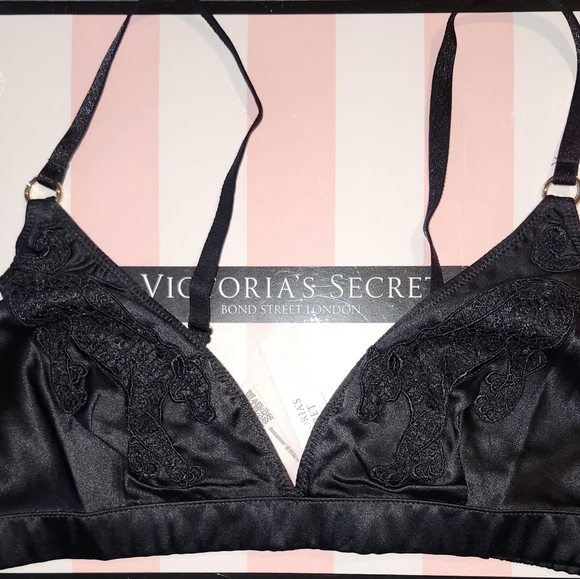 Victoria Secret Jaguar Satin Triangle Bralette And Boxer Short Size XL NWT - Picture 7 of 14